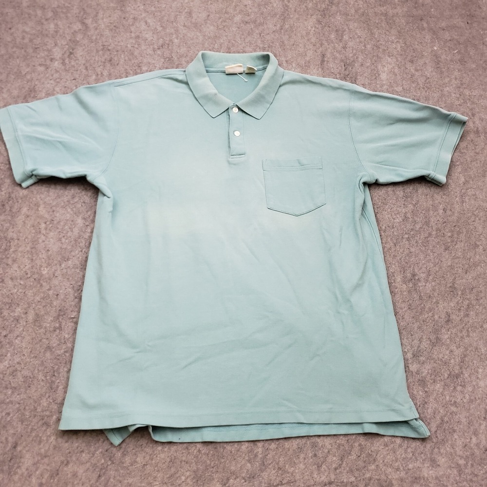 VINTAGE LL Bean Shirt Mens XL Green Rugby Casual Cotton Outdoors Adult 90s *